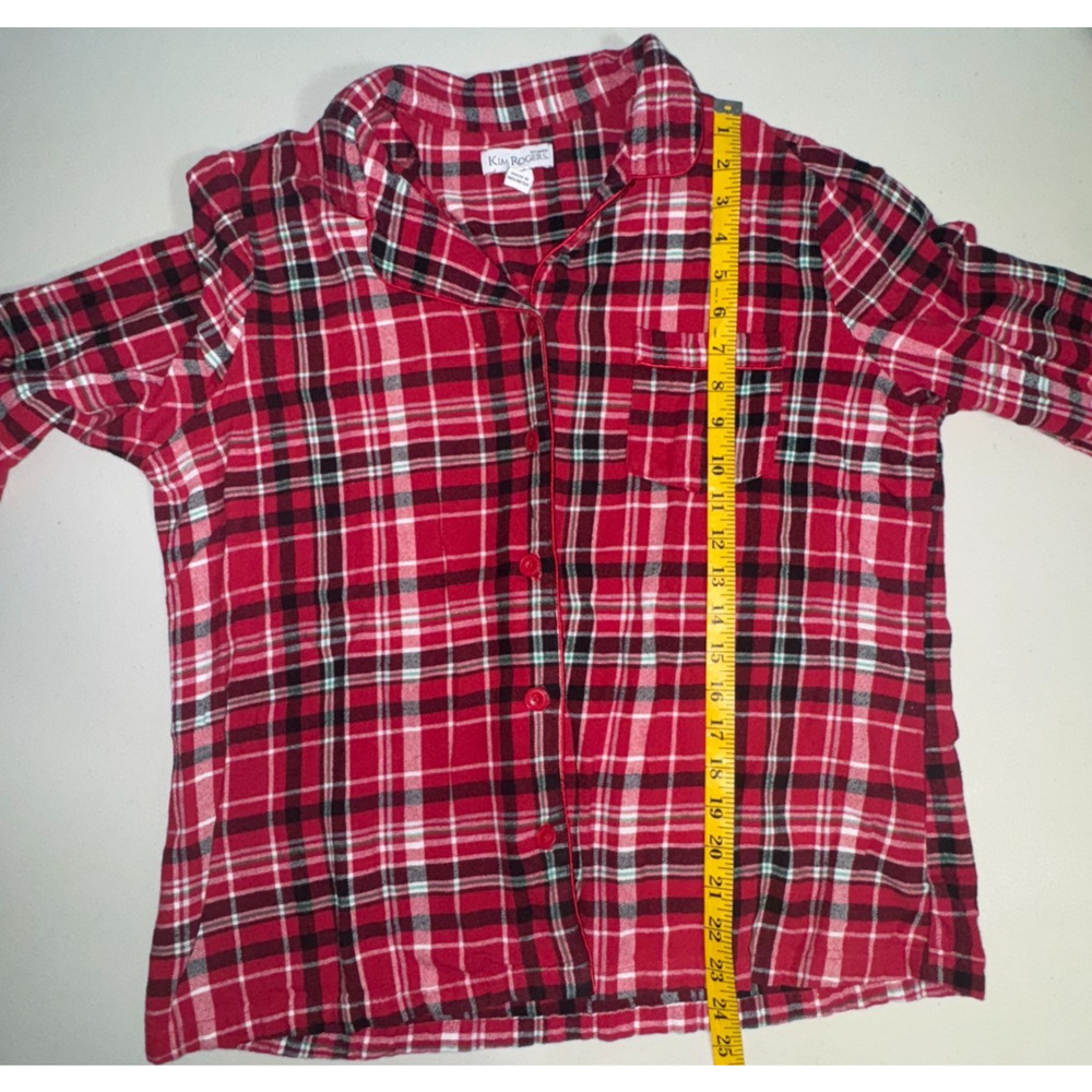 Kim‎ Rogers Womens L Pajama Set Plaid Holiday Intimates Sleepwear Warm Cozy Soft - Picture 6 of 12